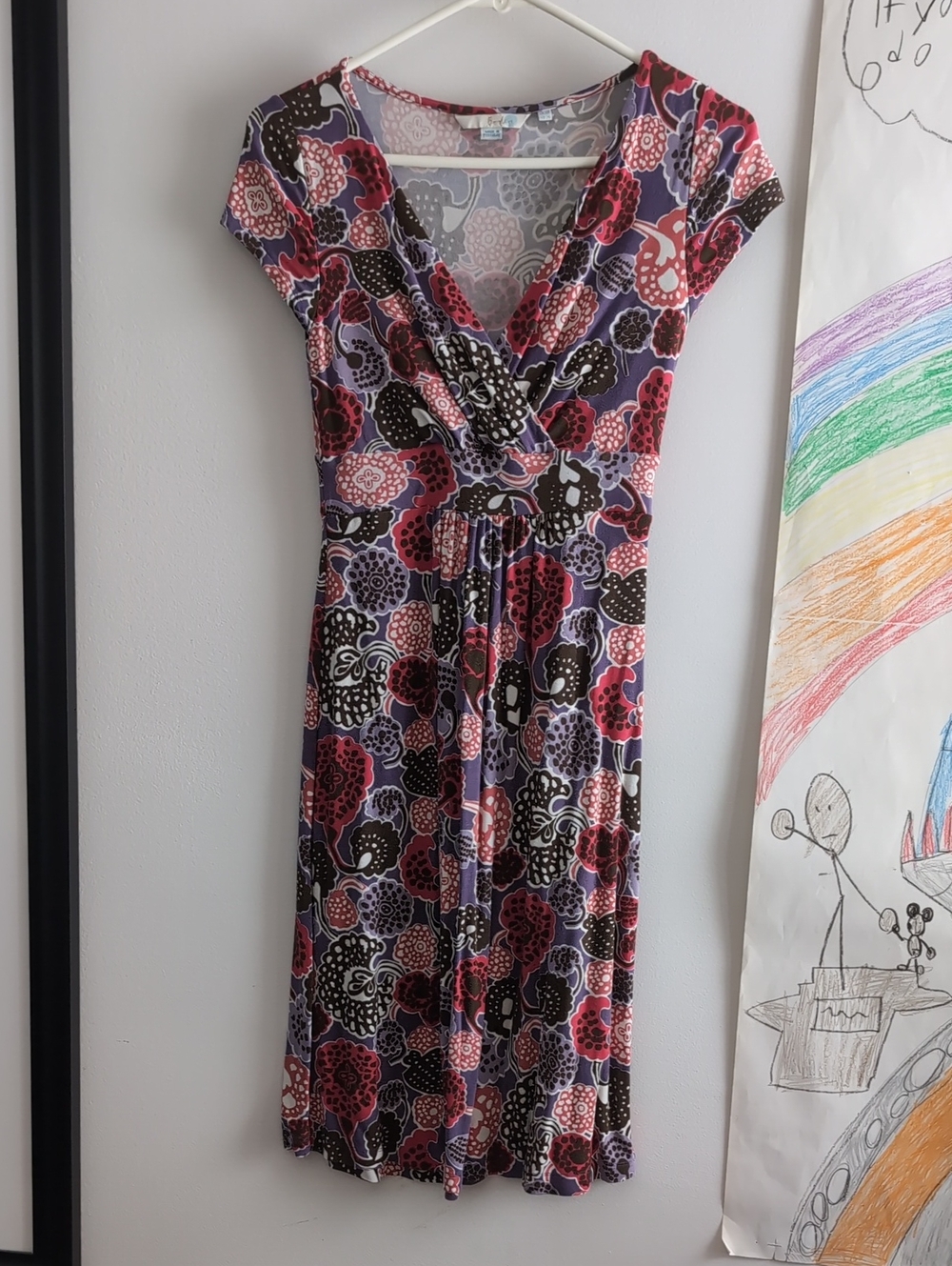 VGUC Boden Floral Faux-Wrap Dress, Size 2